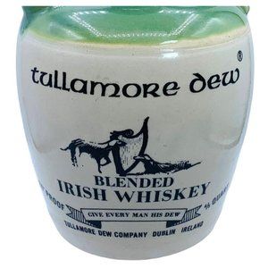 Vtg Tullamore Dew Uisge Baugh Blended Irish Whiskey Jug Dublin Ireland READ